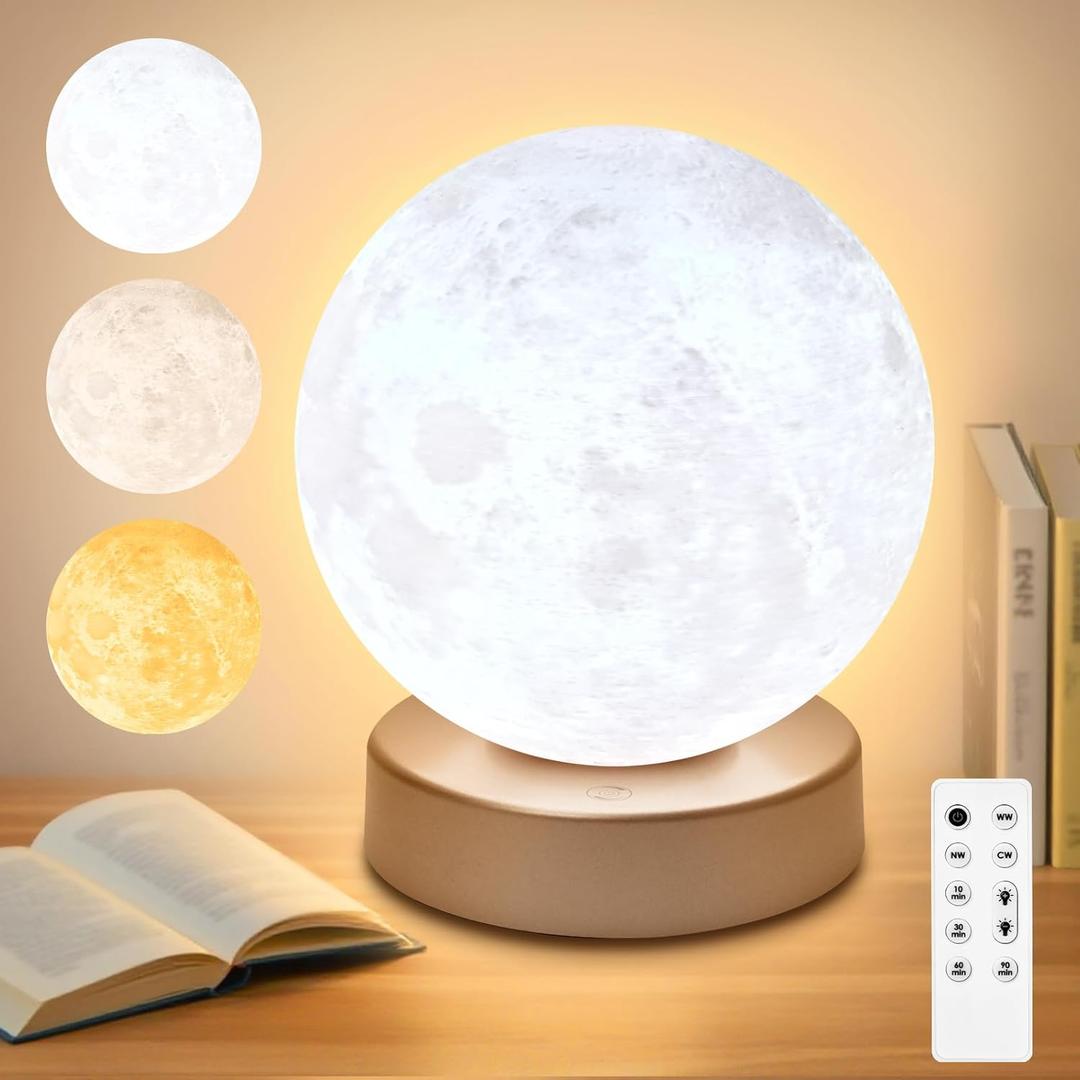 Light Therapy Lamp,10000 Lux Sun Lamp with 3 Color Temperatures,Adjustable Brightness,Timer & Memory Function, Happy Daylight LampFull Spectrum Light with Remote Control for Home, Office (Base-Golden)
