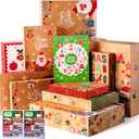 JOYIN 12 PCS Christmas Shirt Gift Boxes with Lids for Presents, Large Robe Cardboard Boxes, Xmas Classic Decorative Box for Clothes, Birthday Holiday Wedding Gift Wrapping Decor, Hat, Sweater and Coat