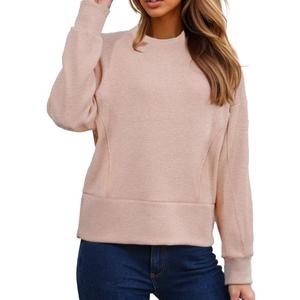 Women's Casual Crew Neck Sweatshirts Casual Loose Pullover Tops Long Sleeve Fall Shirts Fashion Clothes OneSize