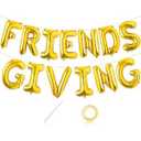 13 Pcs Friendsgiving Letters Balloons Decorations, 16 Inch Gold Letters Friends Giving Fall Balloons Banner for Thanksgiving Day Fall Theme Friends Party Decorations