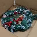 Christmas Wreath, 18in Outdoor Lighted Wreaths for Christmas, Front Door Christmas Wreaths with 30 LED, Pre-Lit Battery Powered Christmas Door Decorations with Pine Cones, Berry Clusters