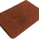 Rust Bathroom Rugs  Absorbent and Washable Bath Mat, Non-Slip, Thick Soft Chenille Bath Rugs for Bathroom Floor, Shower, Sink - 17" x 24"