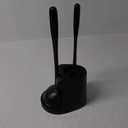 MR.SIGA Toilet Plunger and Bowl Brush Combo for Bathroom Cleaning, Black, 1 Set (One Size)