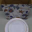 WDF-125PCS Rose Gold Plastic Silverware&Disposable Plastic Plates - Disposable Plates include 25 Dinner Plate,25 Salad Plate for Wedding Party Birthday