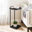 HDANI C End Table,Couch Table That Slide Under,Small Sofa Side Table in Living Room,Bedroom,Black