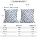 Boho Slate Blue Pillow Covers 18x18 Set of 2 Abstract Geometric Plaid Print Pattern Rustic Decorative Outdoor Farmhouse Zipper Pillowcases Decorations Throw Cushion Cover Decor for Couch Sofa Bed