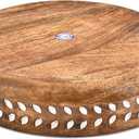 Mango Wood Table Centerpiece  Hand-Carved Home Decor Bowl for Farmhouse, Country & Modern Rustic Interiors (12" X 12" X 2.5")