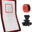 47 Ft Lacrosse Rebounder Net Replacement (NET ONLY) with Goal Strap and Bungee Cords for 47 Ft Existing Lacrosse Frames Bounce Back Net -(Frame NOT Included)