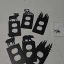 Lothee 6 Pcs Metal Bear Light Switch Cover Plate Moose Tree Mountain Elk Forest Outlet Plate Toggle Outlet Wall Cover for Home(Single Gang Socket)