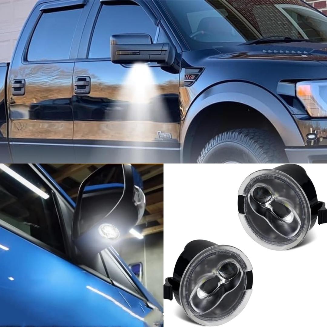 LED Side Mirror Puddle Light Compatible with Ford F150 Expedition Explorer Edge Flex Fusion Taurus X Lincoln Mercury Bright White