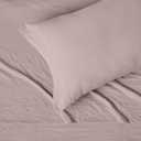Amazon Basics Twin Bed Sheet, 3-Piece Bedding Set, Double Brushed Microfiber, Ultra Soft, Easy Care, Purple