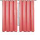 LEMOMO Coral Blackout Curtains 66 x 63 Inch Length/Set of 2 Curtain Panels/Thermal Insulated Room Darkening Blackout Curtains for Bedroom