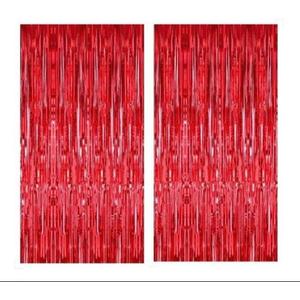 Colorfast FOIL Fringe Curtain Backdrop for Birthday, Graduation Celebration, Bachelorette, Valentines Party Celebration, Event Decoration (Color may vary)