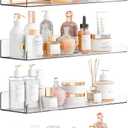 Yieach 4 Pack 15" Acrylic Shelves for Wall,Bathroom,Bedroom - with Adhesive - No Drilling Clear Floating Shelves for Funko Pop,Lego,Action Figures,Nail Polish,Perfume Shelf and Wall Storage & Display