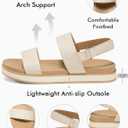 Coutgo Women's Arch Support Adjustable Strap Flat Sandals, 9
