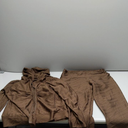 Jogging Suits for Women, Textured 2 Piece Outfit Long Sleeve Full Zip Jacket Skinny Pants Tracksuit Set, Size L