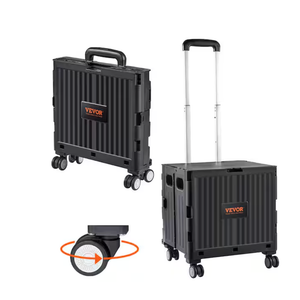 Foldable Utility Cart 110 lbs. Load Capacity Folding Portable Rolling Crate Hand Cart for Travel, Shopping, Moving