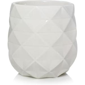 Yankee Candle Langham Collection Scenterpiece Wax Warmer with Auto Timer, White, Multi-Faceted Ceramic, 6-Foot Power Cord