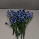 Outdoor Artificial Fake Flowers,24 Bundles UV Resistant Faux Outdoor Plastic Flower Plants for Outside Indoor Decorations(Blue)