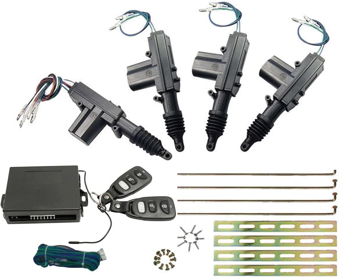 Power Door Lock kit, Universal keyless Entry car kit, Remote Door Lock kit + 4pcs Door Lock Actuator