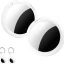 2 Pack Air Tracker Tag (Apple MFi Certified) Compatible with Apple Find My (iOS Only) Bluetooth Tracker, Smart Keys Finder and Item Locator with Waterproof Case for Wallet Luggage Backpack