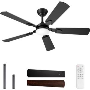 52 Inch Modern Ceiling Fans with Lights and Remote Control