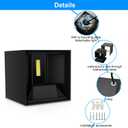 ledmo 20W High Power Modern Outdoor Wall Sconce Light Creative Adjustable Beam Square Up and Down Exterior Wall Lights Fixture Anti-Rust Aluminum IP65 6000K 1800LM Black for Patio Garage House 4 Pack