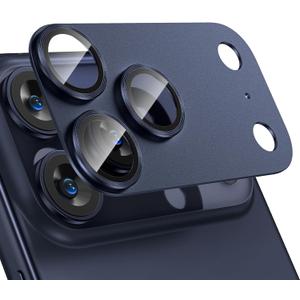 Tensea for iPhone 17 Pro Max Camera Lens Protector, Metal Aluminum Alloy Tempered Glass Cover Camera Screen Protector Accessories, Case Friendly (Blue)