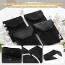 4Pcs Flannel Necklace Pouch Travel Jewelry Storage Case,black