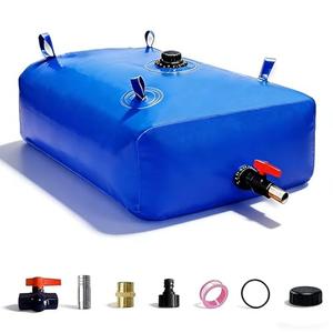 GHOSOONE 113 L/30 Gal Water Bladder Tank, Foldable Portable Water Storage Container, Emergency Water Bag for RV, Truck Bed, Fire Prevention, Drought Resistance, Blue