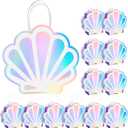 Locmeo 24 Pack Holographic Shell Gift Bags Mermaid Party Favor Bags with Iridescent Shell Cards for Mermaid Themed Supplies Ocean Under the Sea Party Favors
