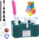 Electric Balloon Pump, 4-in-1 Portable Electric Air Pump for Inflatables, Balloons and Sports Ball, Balloon Inflator for 260q,Foil, Latex Balloons and Pool Floats, Faster and Save Time (green)