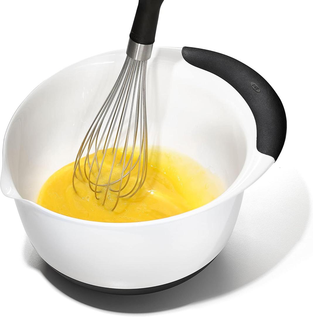 OXO 2pc Plastic Mixing Bowl Set with Black Handles: Dishwasher-Safe, 3, 5 qt. Bowls, Polypropylene, Black
