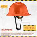 10 Pack Full Brim Hard Hat, White Construction Hard Hat, HDPE Safety Helmet with 6-Point Adjustable Ratchet Suspension for Men and Women