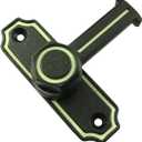 LQ Industrial 1 Set Sliding Door Latch Latch 180 Degree 90 Degree Glow in The Dark Model with Screws Flip Latch Lock Heavy Duty Door Lock Barn Door Latch for Left and Right Door Orientation Black