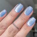 4 x 6 Colors Fake Nails Kit Short Square Shaped Press on Nails with Glitter Designs Glossy False Nails Sparkly Reusable Acrylic Nails Set Full Cover Stick on Nails for Women Nail Art Manicure 144 Pcs (Cats Eye)