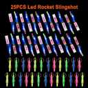 lpvoqpth 25 Sets LED Flying Set, 25 Slingshot+25 Glow Helicopter-50 Pcs, Flying Toy Outdoor Toys Glow in The Dark Party Supplies Party Favors for Kids 8-12,4-8