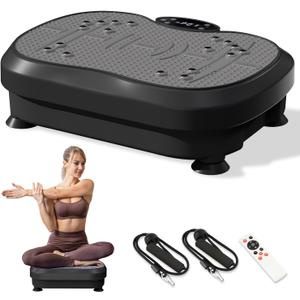 Vibration Plate Exercise Machine for Lymphatic Drainage, Whole Body Fitness Workout Equipment Stand Shake Board Sport Gym for Weight Loss Fat Burner for Women Men