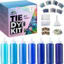 Tie Dye Kit - 7 Blue Shades Tie Dye Kits for Kids & Adults, 21 Powder Packs, 7 Bottles, Gloves, Aprons, Tablecloth, Funnel - Fabric Dye Permanent Clothing Dye for DIY Craft, Party, Large Groups