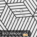 Litabel Long Shower Curtain 72 x 78, White and Black Striped Fabric Waterproof Bath Curtain, Modern Geometric Art Decor Minimalist Shower Curtain Set