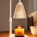 White Crystal Candle Warmer Lamp with Timer, Dimmable Candle Warmer for Jar Candles, Height Adjustable Wax Melts Warmer, Birthday Gifts for Women Mom, House Warming Gifts New Home Decor
