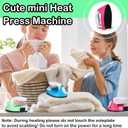 Zhehao 4 Pcs Mini Craft Iron Small Heat Press 3.39 x 2.36 x 2.56 Portable Heat Transfer Machine with Charging Base Accessories DIY Clothe Bead Patch Bag Hat Vinyl(Rose Red, Green, Blue, White)