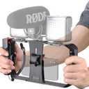 Zeadio Smartphone Stabilizer Grip, Cellphone Video Rig Tripod Mount Holder, with Wireless Remote Shutter for All iPhone and Android Smartphones