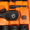 HORUSDY 1/2" Drive Shallow Impact Socket Set, 24-Piece SAE (7/16"-1") and Metric (13-24mm), 6 Point, Cr-V, Includes 1/2-Inch Drive Ratchet Handle, Drive Extension Bar