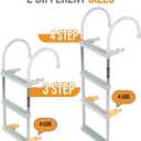 Anchor-Man Folding 3 Step Aluminum Boat Ladder for Fishing, Heavy-Duty Pontoon Boat Ladder with Wide Steps, Ideal for Yacht, Dock
