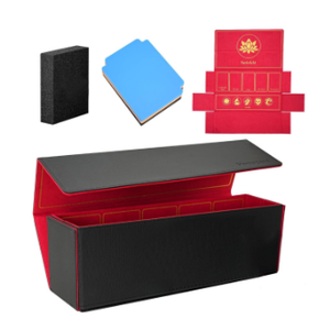 Nomocard 2 in 1 Card Deck Box for Trading Cards, Unfolded MTG Commander Card Can be Used as a Playmat, Leather Magnetic Storage Box Holds 800+ Single Sleeved Cards, Fits for TCG CCG Magic, 2 Pack