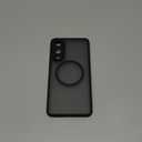 CANSHN Designed for Samsung Galaxy S25 Edge Case (2025) [Full Camera Protection] [Compatible with Magsafe] Translucent Matte Back Protective Phone Cover, Black