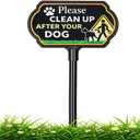 Please Clean Up After Your Dog Sign for Yard - 10*5 inch/37" Extra Tall Dog Poop Sign with Adjustable Stake - Rust-Free Aluminum, UV Protected, Weatherproof No Dog Pooping Sign for Lawn, Garden & Sidewalk