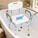 CareCrew Swivel Shower Chair for Elderly and Disabled, Adjustable Height | 450 lb Shower Chair for Inside Shower Tub; Heavy Duty Shower Chair with Arms and Back