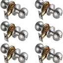 NCSEN 6 Pack Brushed Nickel Door Knobs Interior,Bath & Bed Privacy Door Knob, Keyless Door Lock Round Doorknobs
